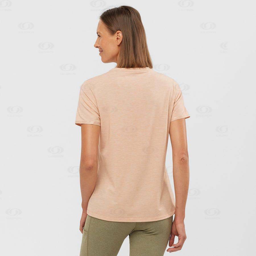 Salomon ESSENTIAL TENCEL Women's T Shirts Beige | AU-O1819