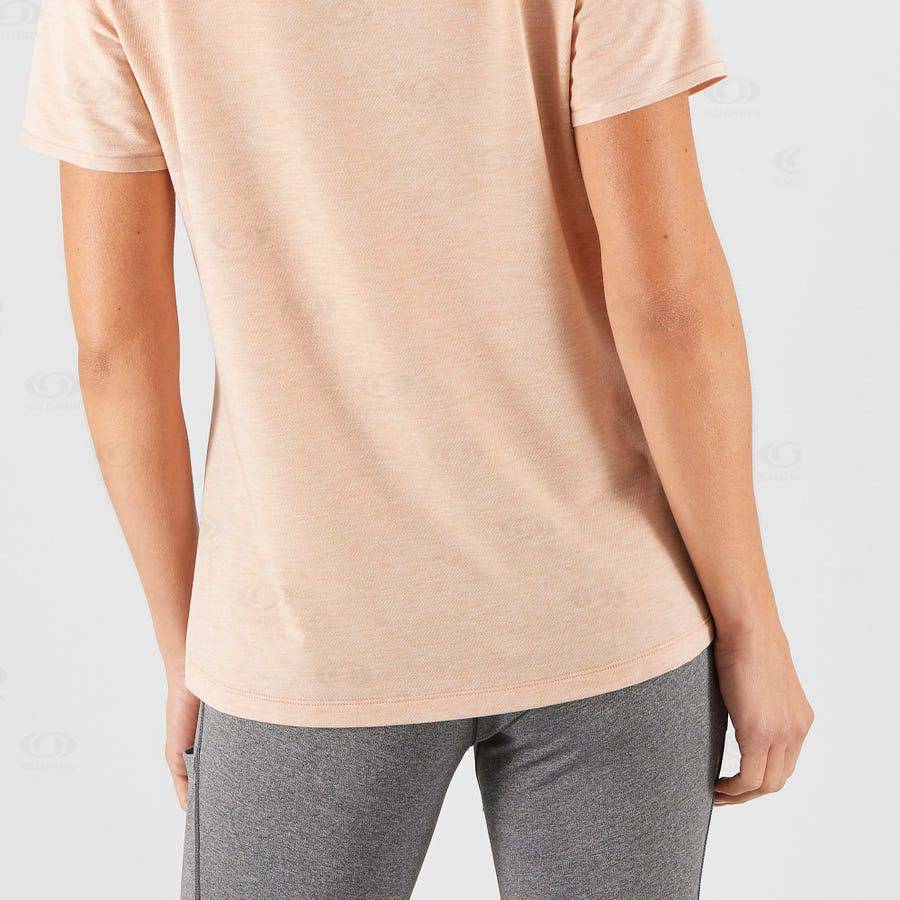 Salomon ESSENTIAL TENCEL Women's T Shirts Beige | AU-O1819