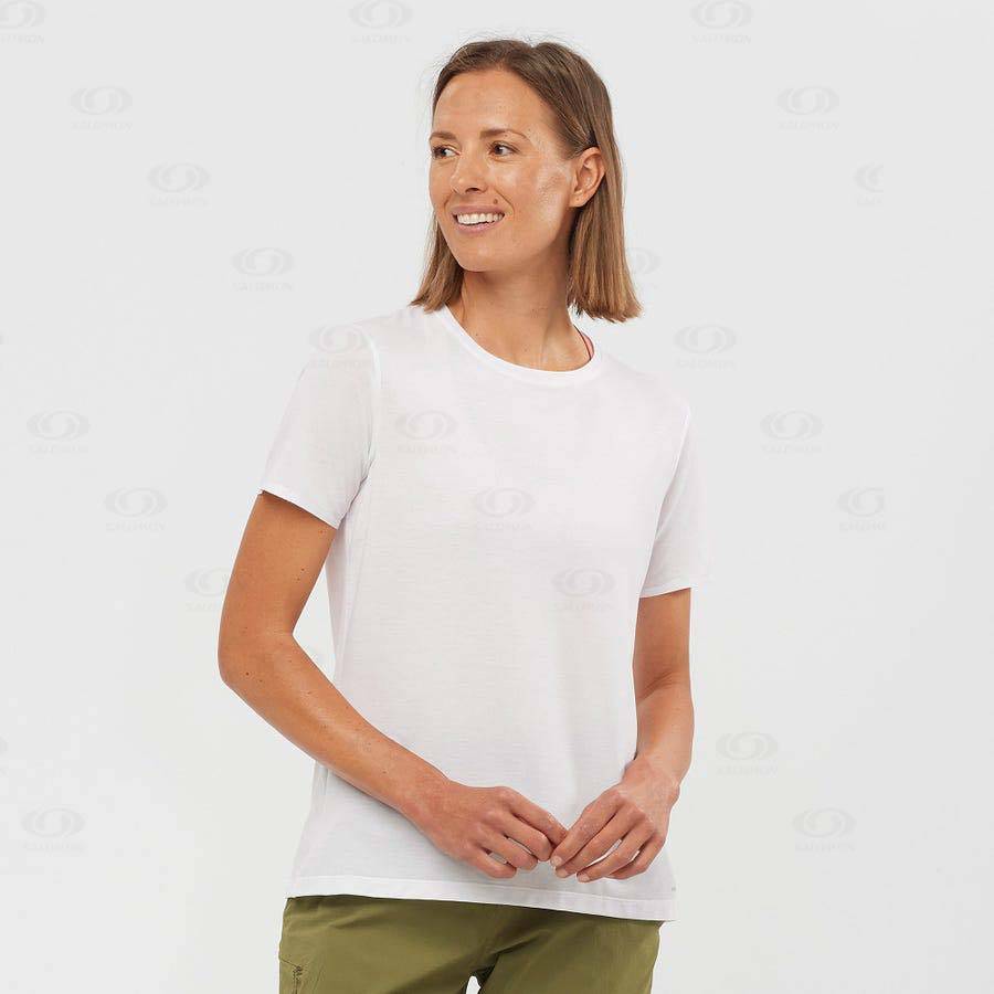 Salomon ESSENTIAL TENCEL Women's T Shirts White | AU-W1490