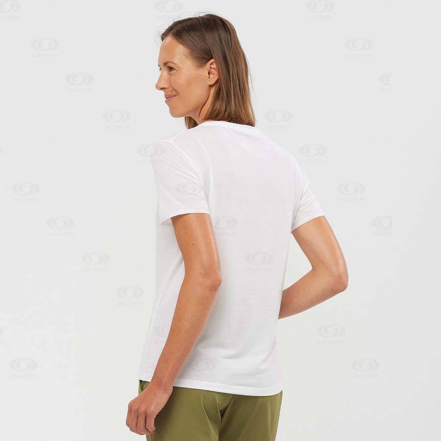 Salomon ESSENTIAL TENCEL Women's T Shirts White | AU-W1490