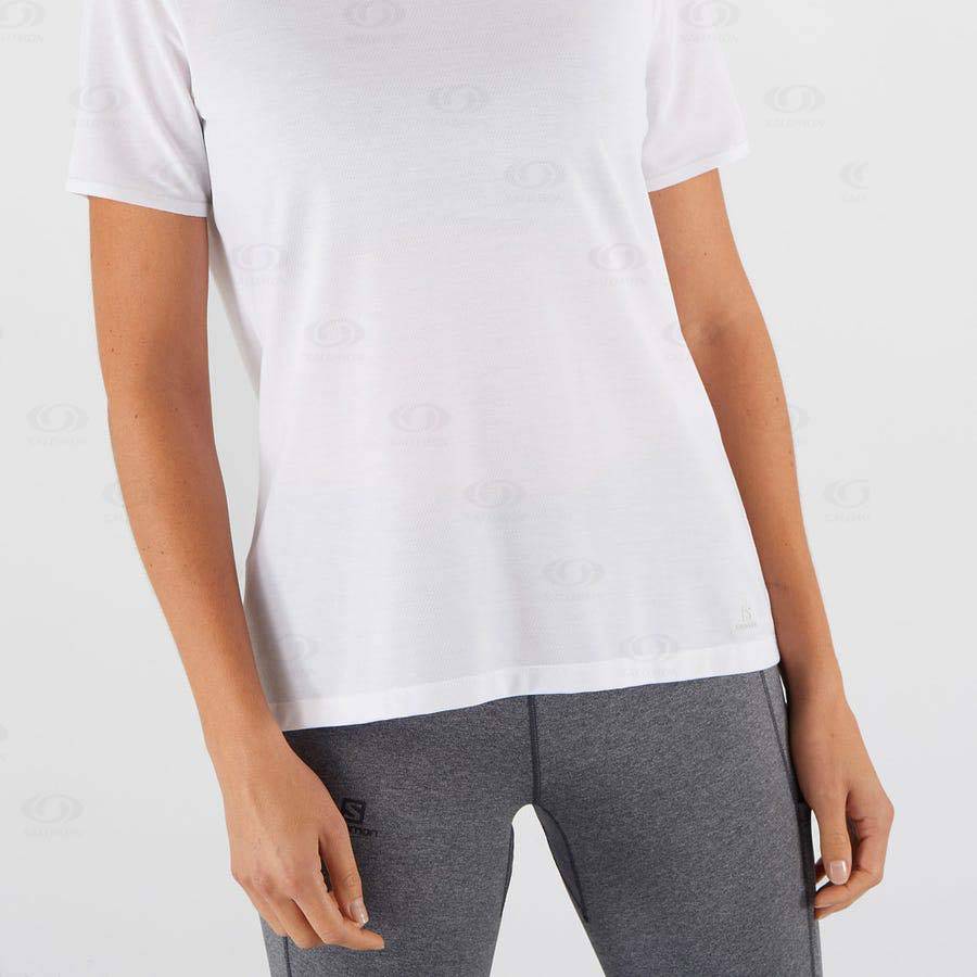 Salomon ESSENTIAL TENCEL Women's T Shirts White | AU-W1490