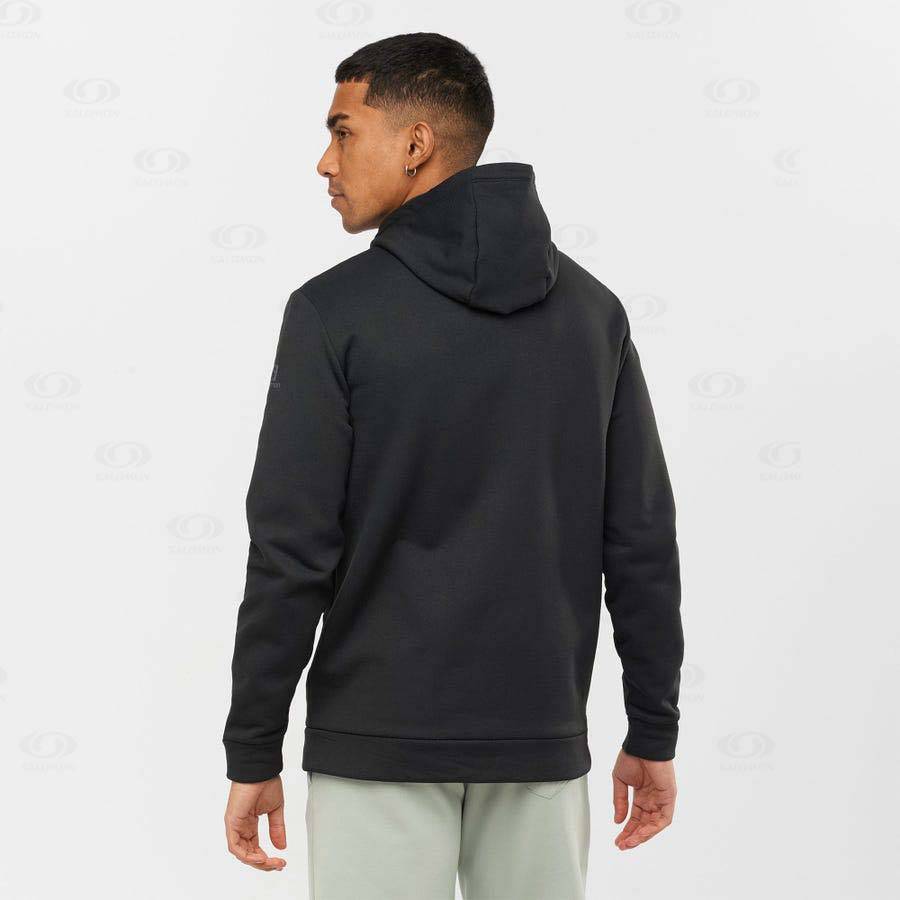 Salomon ESSENTIAL WARM FLEECE Men's Hoodie Black | AU-A1738