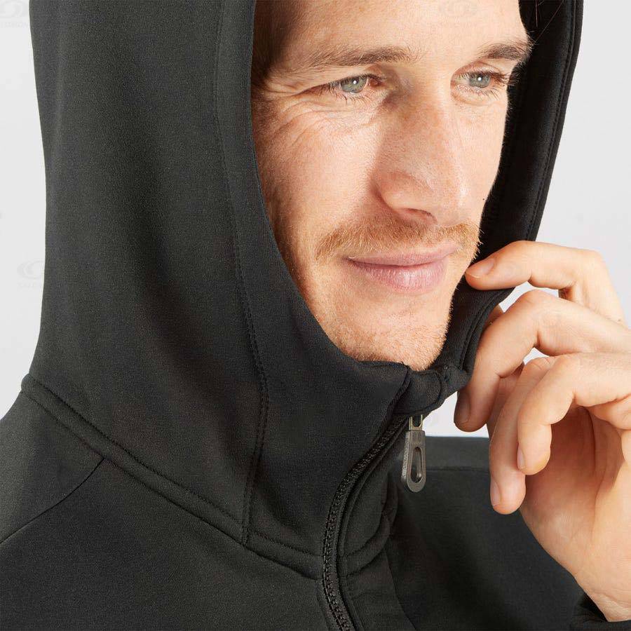 Salomon ESSENTIAL WARM FLEECE Men's Hoodie Black | AU-A1738