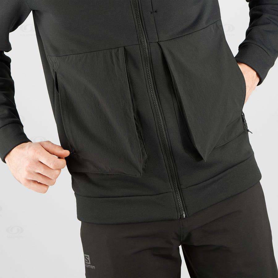 Salomon ESSENTIAL WARM FLEECE Men's Hoodie Black | AU-A1738