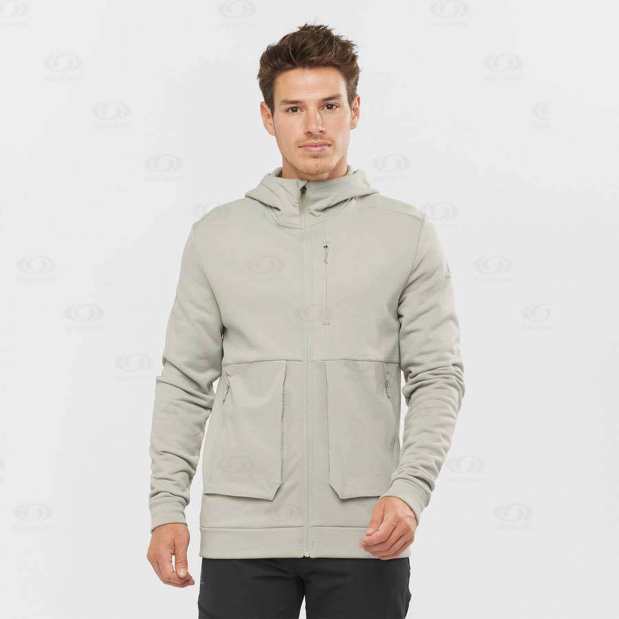 Salomon ESSENTIAL WARM FLEECE Men's Hoodie Beige | AU-O1763