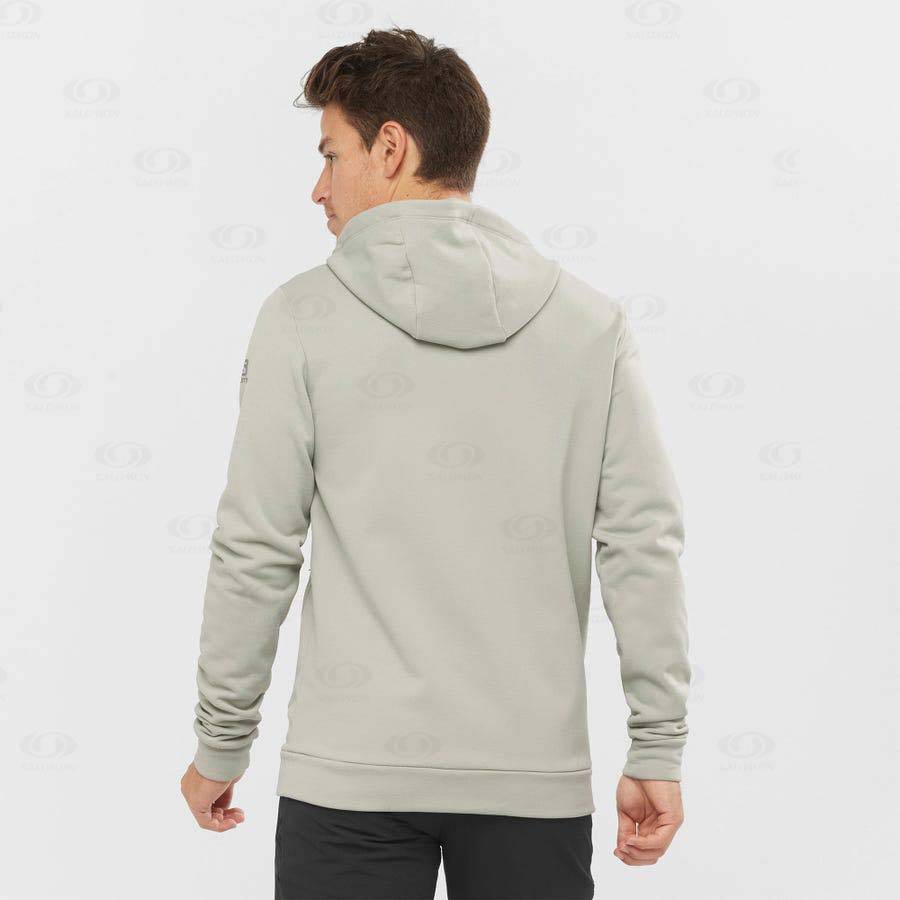 Salomon ESSENTIAL WARM FLEECE Men's Hoodie Beige | AU-O1763