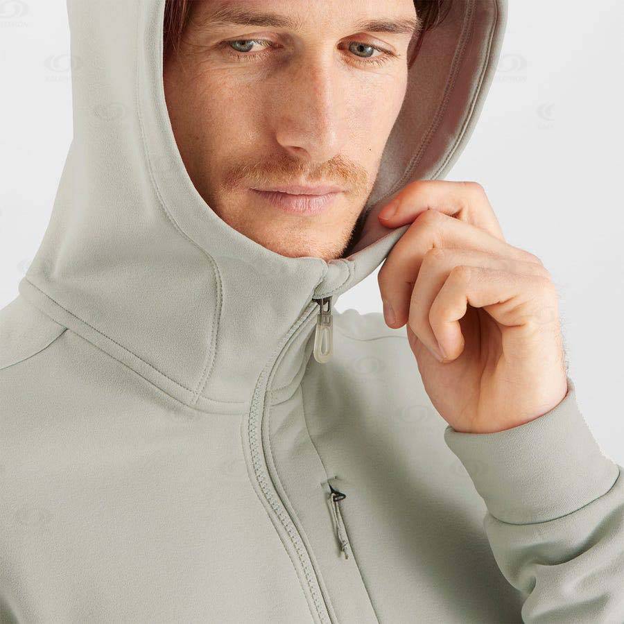 Salomon ESSENTIAL WARM FLEECE Men's Hoodie Beige | AU-O1763