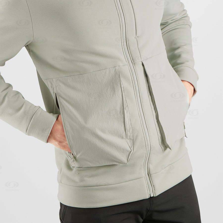 Salomon ESSENTIAL WARM FLEECE Men's Hoodie Beige | AU-O1763