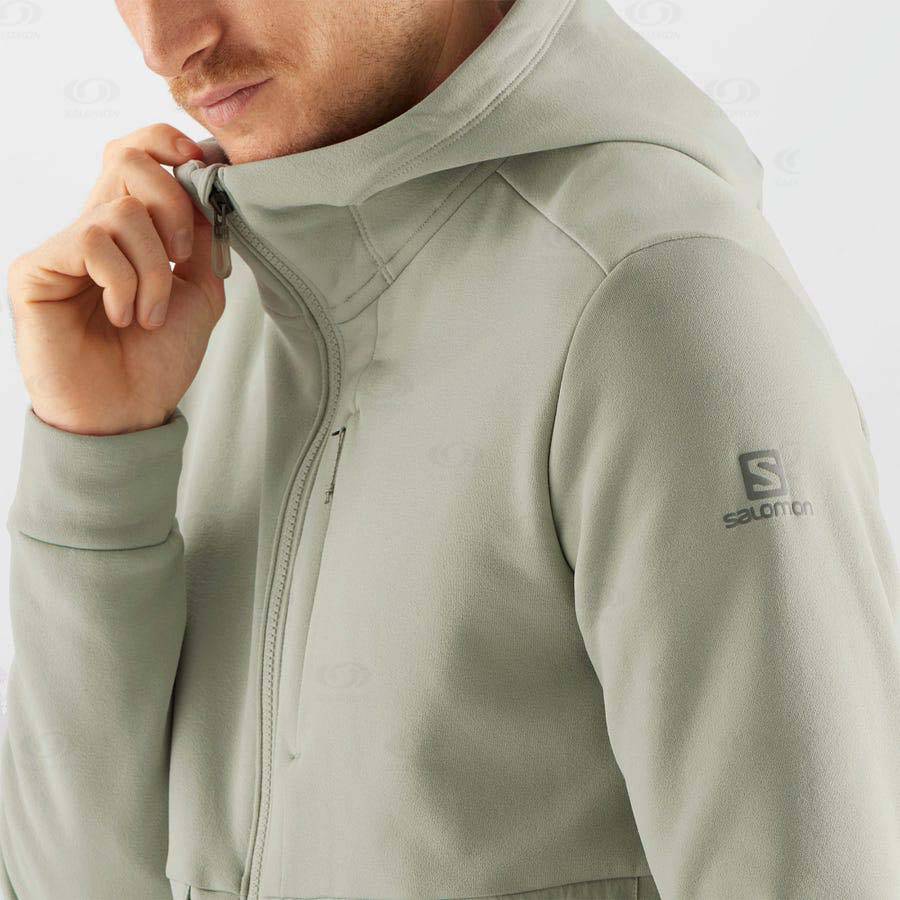 Salomon ESSENTIAL WARM FLEECE Men's Hoodie Beige | AU-O1763