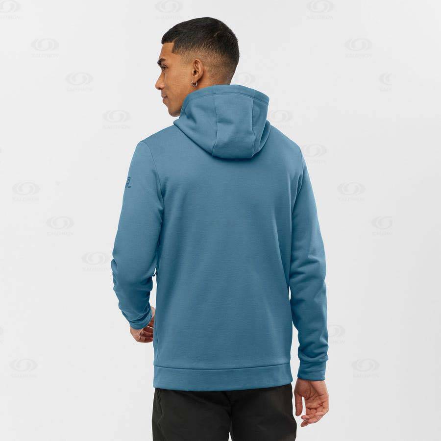 Salomon ESSENTIAL WARM FLEECE Men's Hoodie Blue | AU-S2192