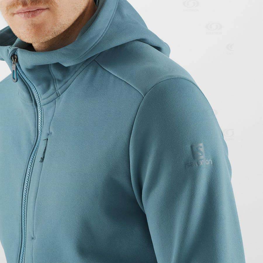 Salomon ESSENTIAL WARM FLEECE Men's Hoodie Blue | AU-S2192