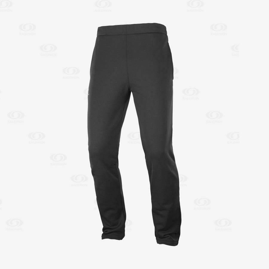 Salomon ESSENTIAL WARM FLEECE Men\'s Pants Black | AU-N2569