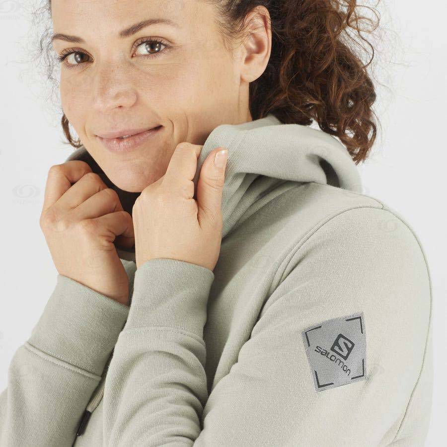 Salomon ESSENTIAL WARM SALOMON Women's Hoodie Beige | AU-M2196