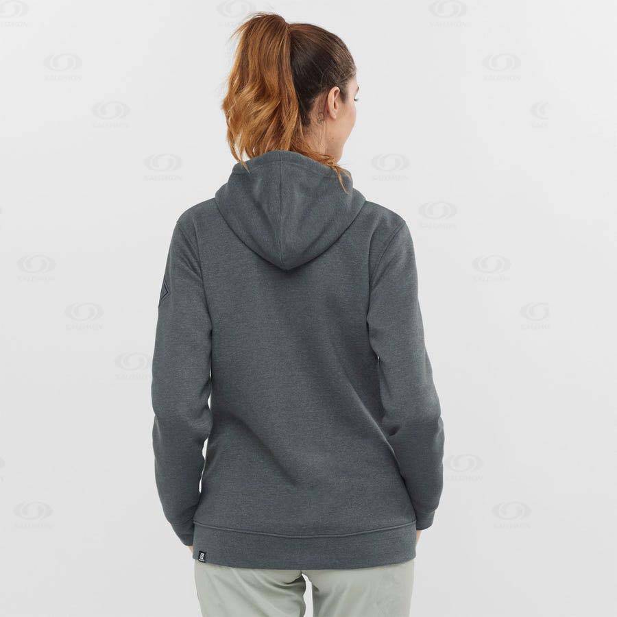 Salomon ESSENTIAL WARM SALOMON Women's Hoodie Grey | AU-O1630