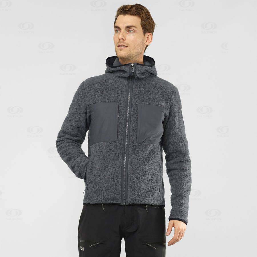 Salomon ESSENTIAL WARM TEDDY Men's Hoodie Grey | AU-O1131