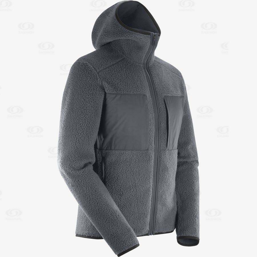 Salomon ESSENTIAL WARM TEDDY Men's Hoodie Grey | AU-O1131