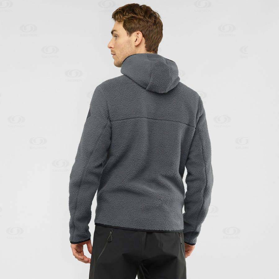 Salomon ESSENTIAL WARM TEDDY Men's Hoodie Grey | AU-O1131