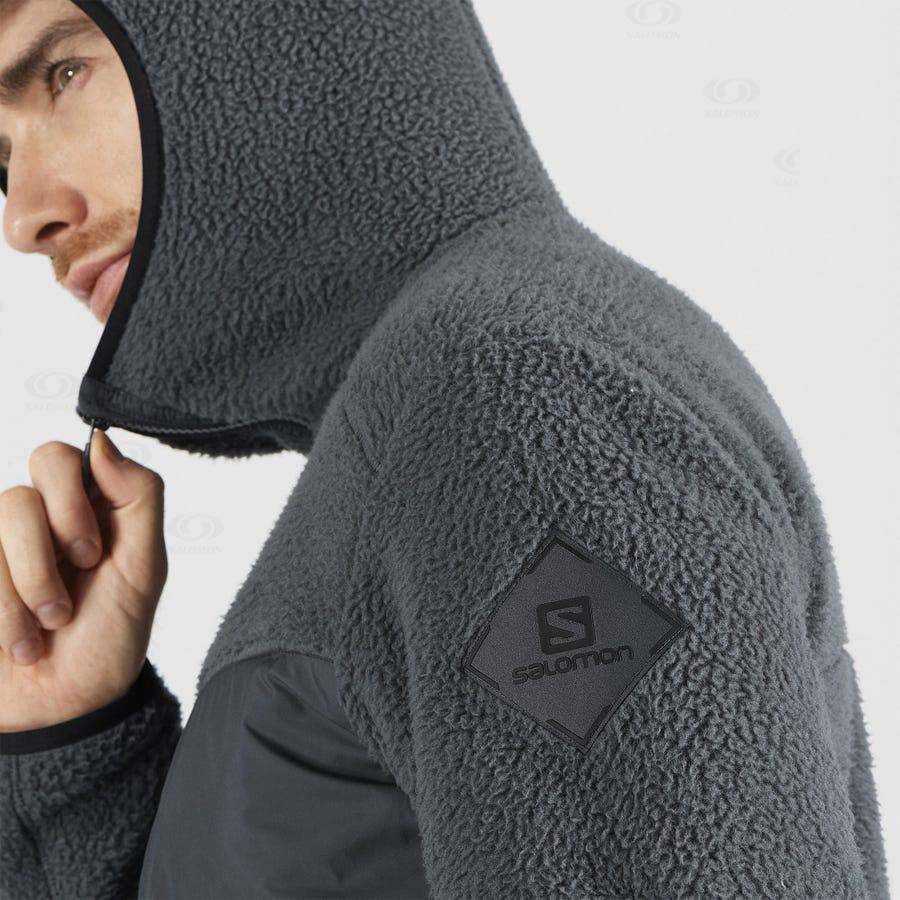 Salomon ESSENTIAL WARM TEDDY Men's Hoodie Grey | AU-O1131