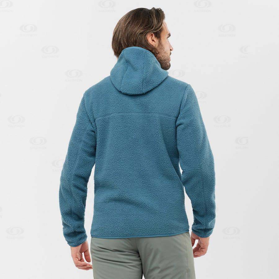 Salomon ESSENTIAL WARM TEDDY Men's Hoodie Blue | AU-O1362