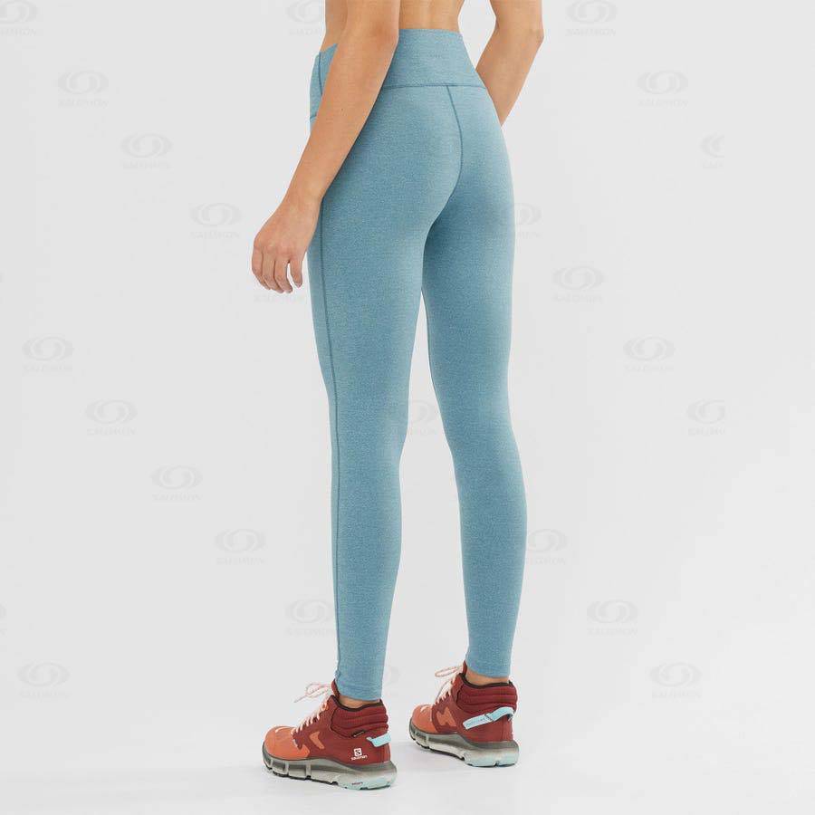 Salomon ESSENTIAL WARM Women's Running Tights Blue | AU-L1697