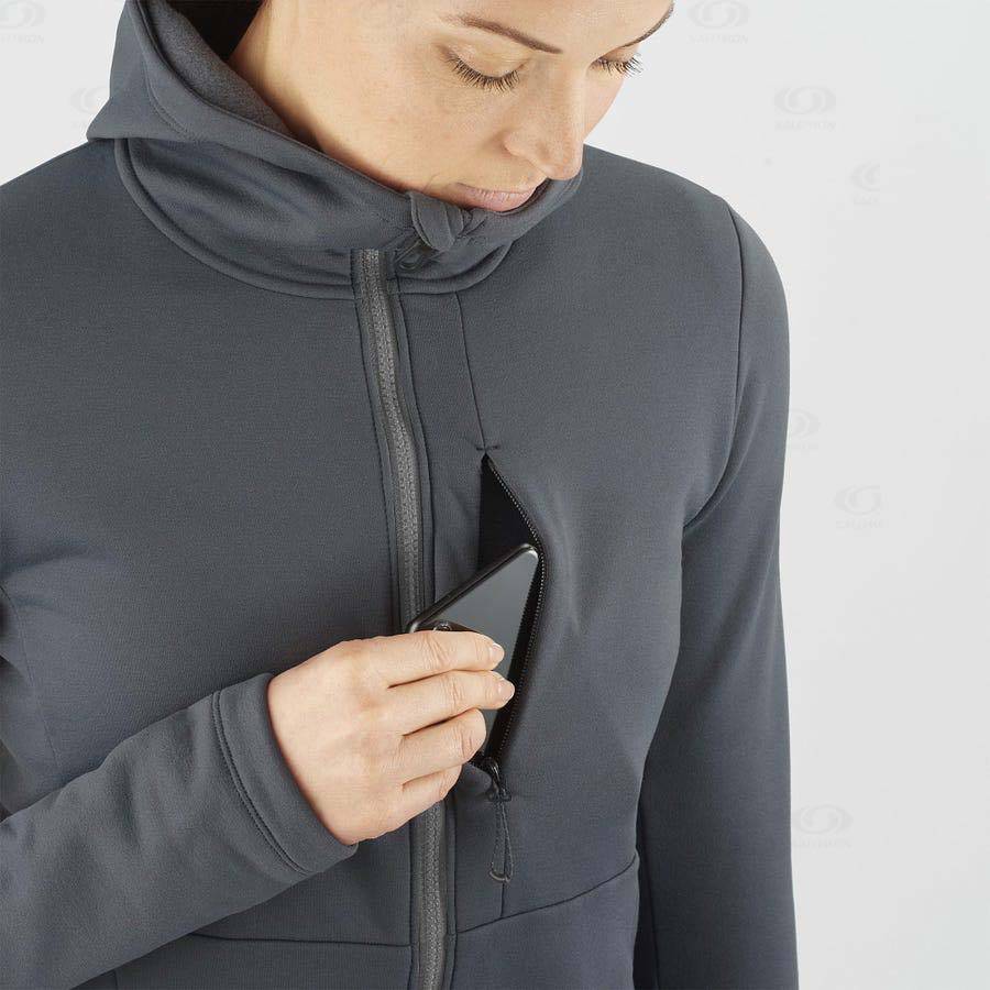 Salomon ESSENTIAL XWARM Women's Hoodie Black | AU-M2336