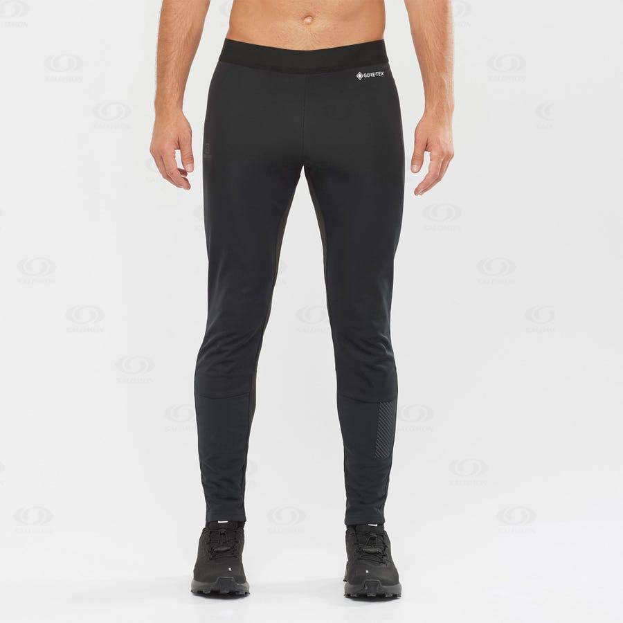 Salomon GORE TEX INFINIUM™ WINDSTOPPER® Men's Running Tights Black | AU-S2045