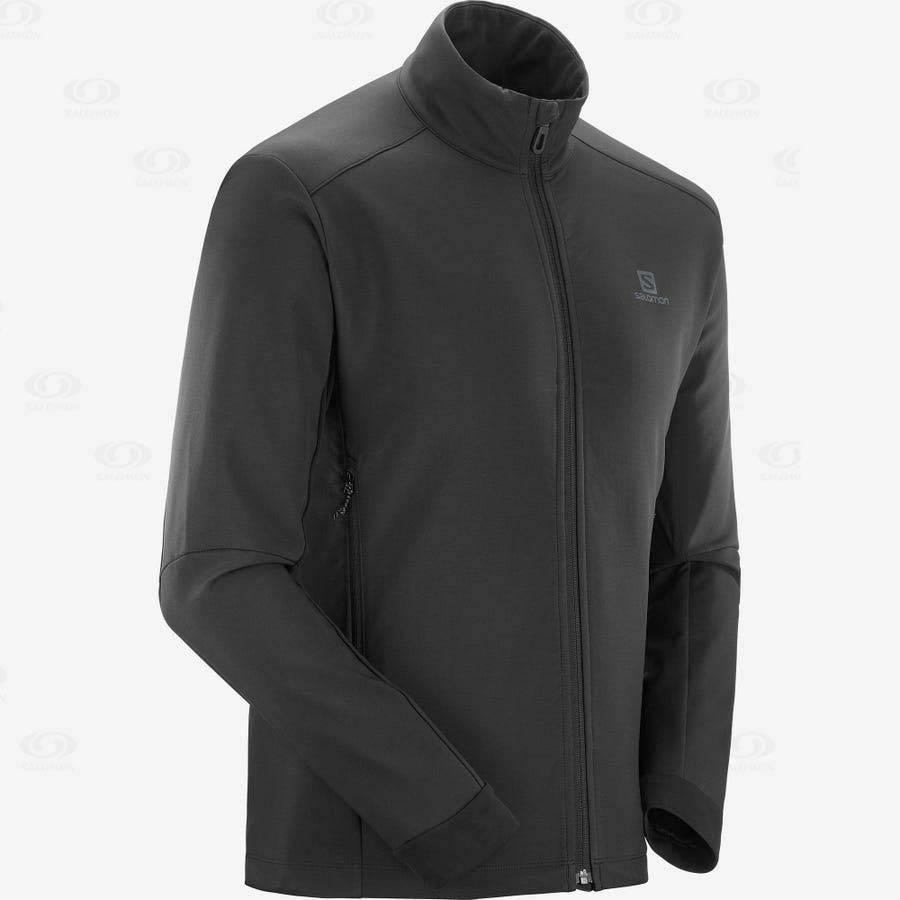 Salomon Jackets AGILE SOFTSHELL Men's Softshell Jackets Black | AU-O2365