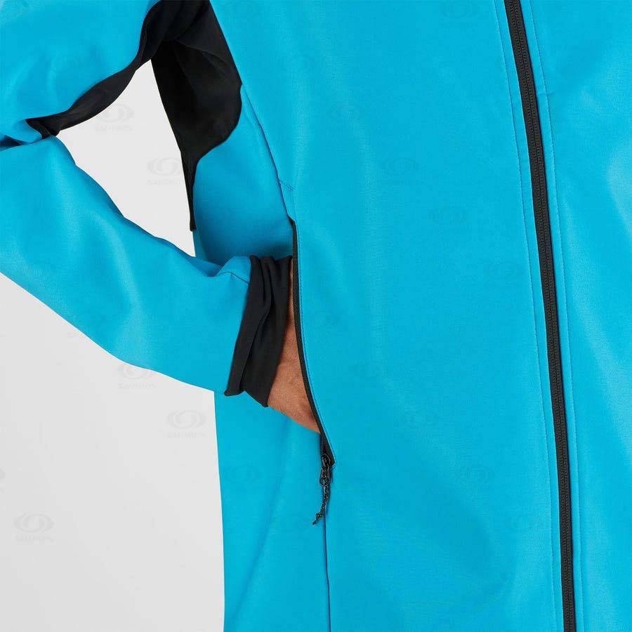 Salomon Jackets AGILE SOFTSHELL Men's Softshell Jackets Blue | AU-S1009