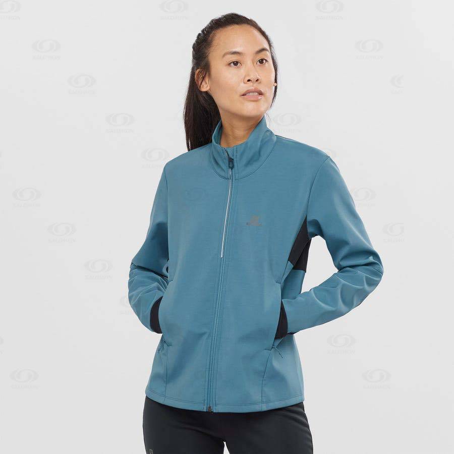 Salomon Jackets AGILE SOFTSHELL Women's Softshell Jackets Blue | AU-L1228