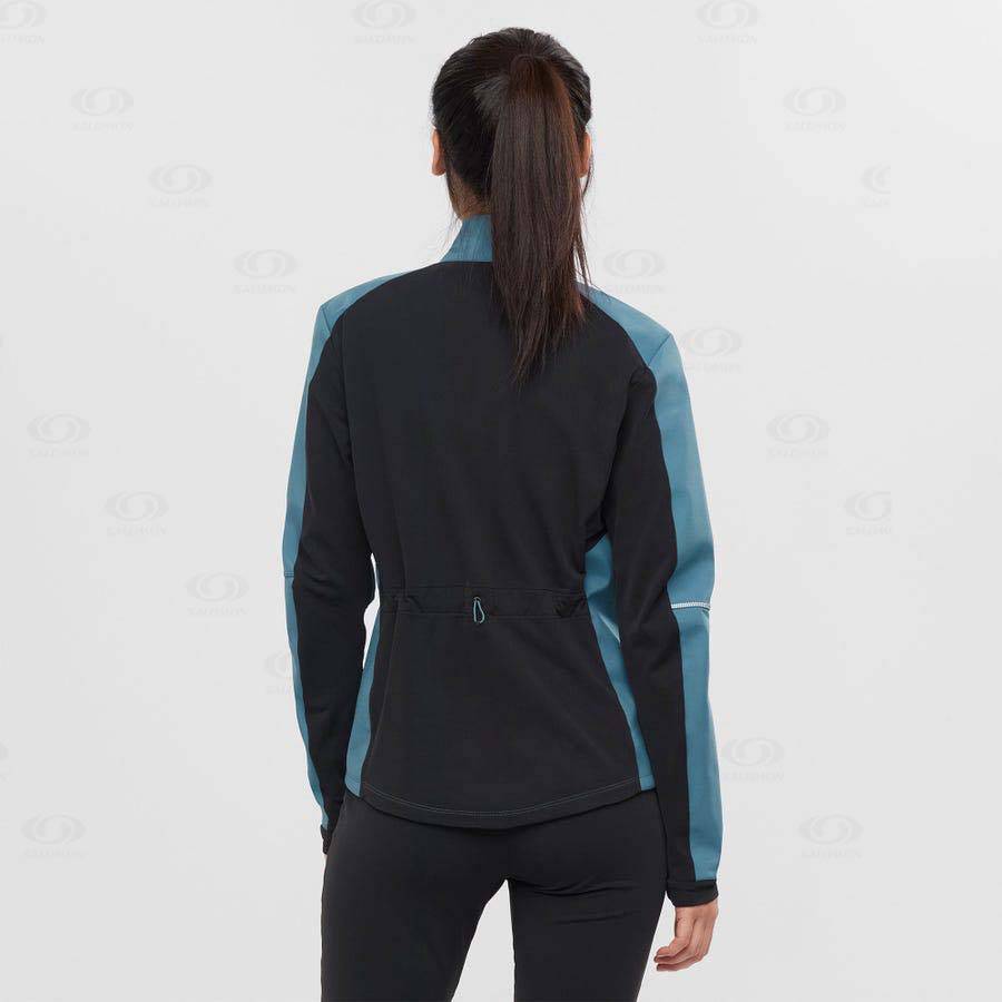 Salomon Jackets AGILE SOFTSHELL Women's Softshell Jackets Blue | AU-L1228