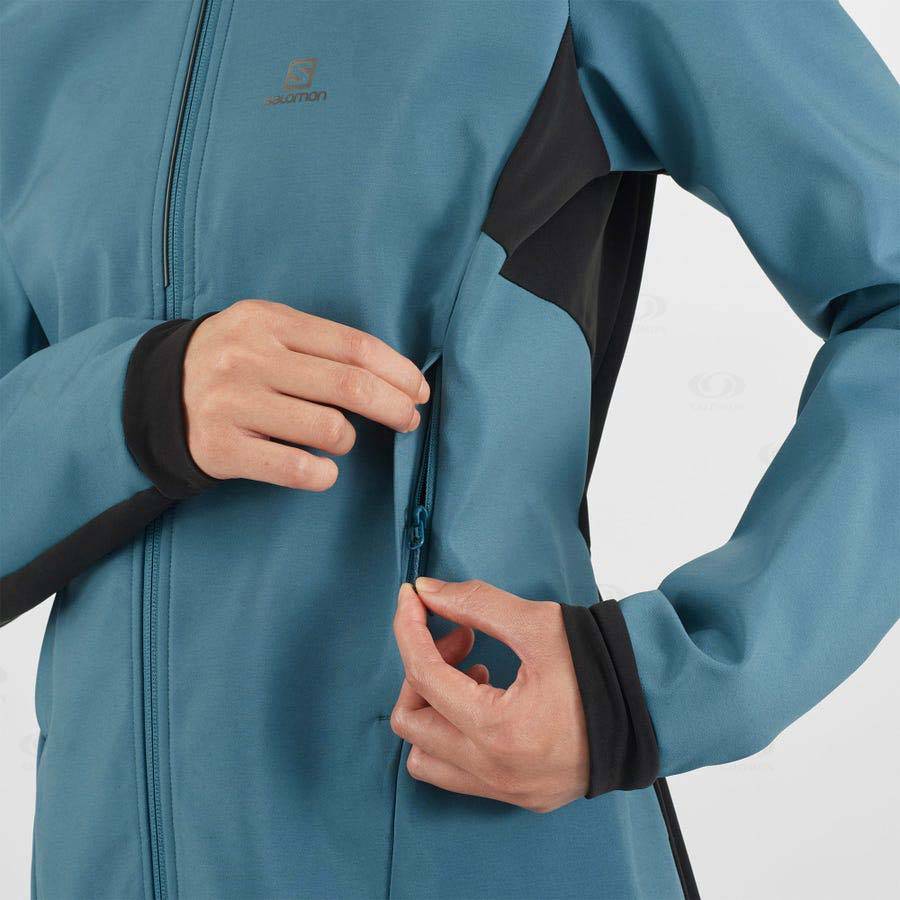 Salomon Jackets AGILE SOFTSHELL Women's Softshell Jackets Blue | AU-L1228