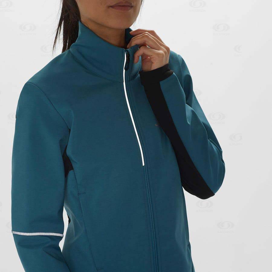 Salomon Jackets AGILE SOFTSHELL Women's Softshell Jackets Blue | AU-L1228