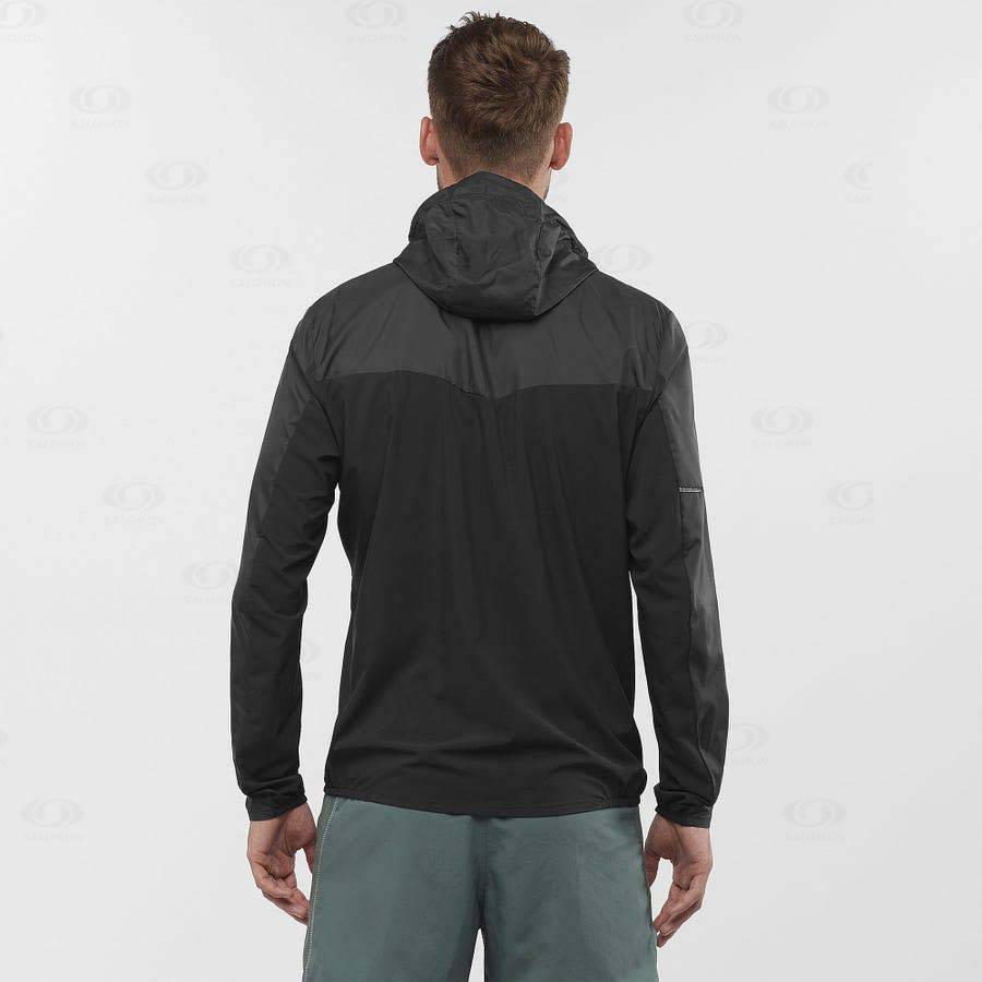 Salomon Jackets AGILE WIND Men's Softshell Jackets Black | AU-N1883