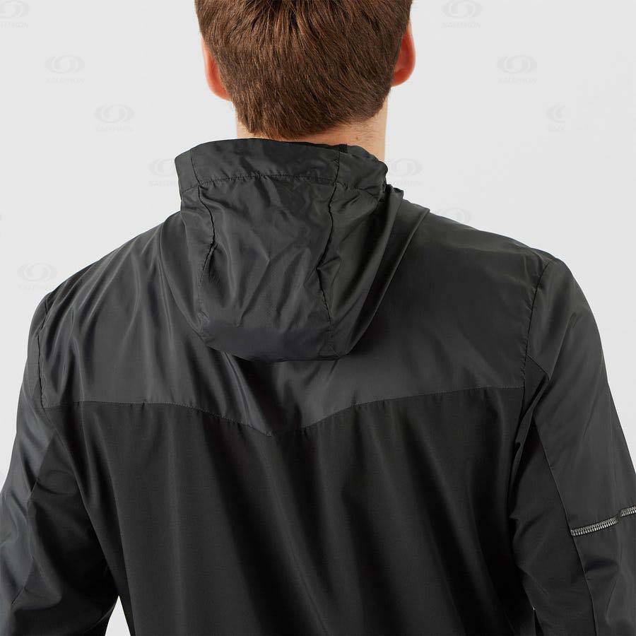 Salomon Jackets AGILE WIND Men's Softshell Jackets Black | AU-N1883