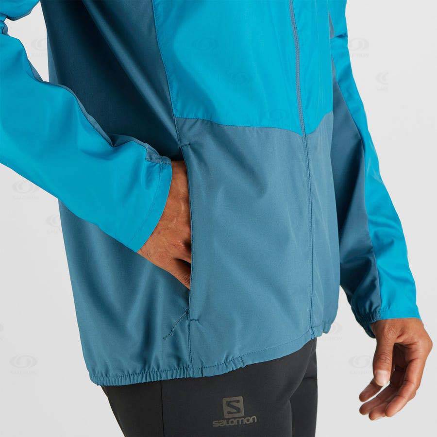 Salomon Jackets AGILE WIND Men's Softshell Jackets Blue | AU-O2447