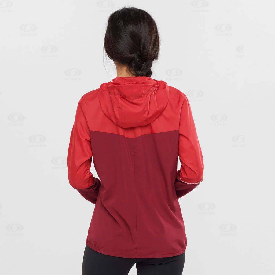 Salomon Jackets AGILE WIND Women's Softshell Jackets Red | AU-O2349