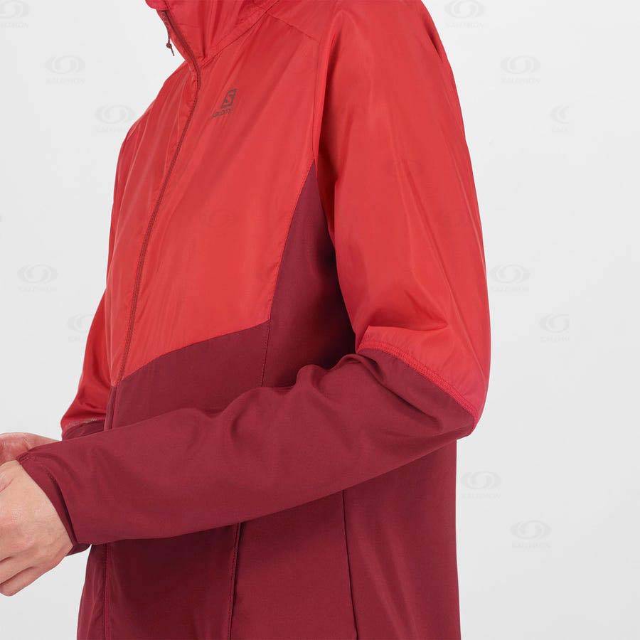 Salomon Jackets AGILE WIND Women's Softshell Jackets Red | AU-O2349