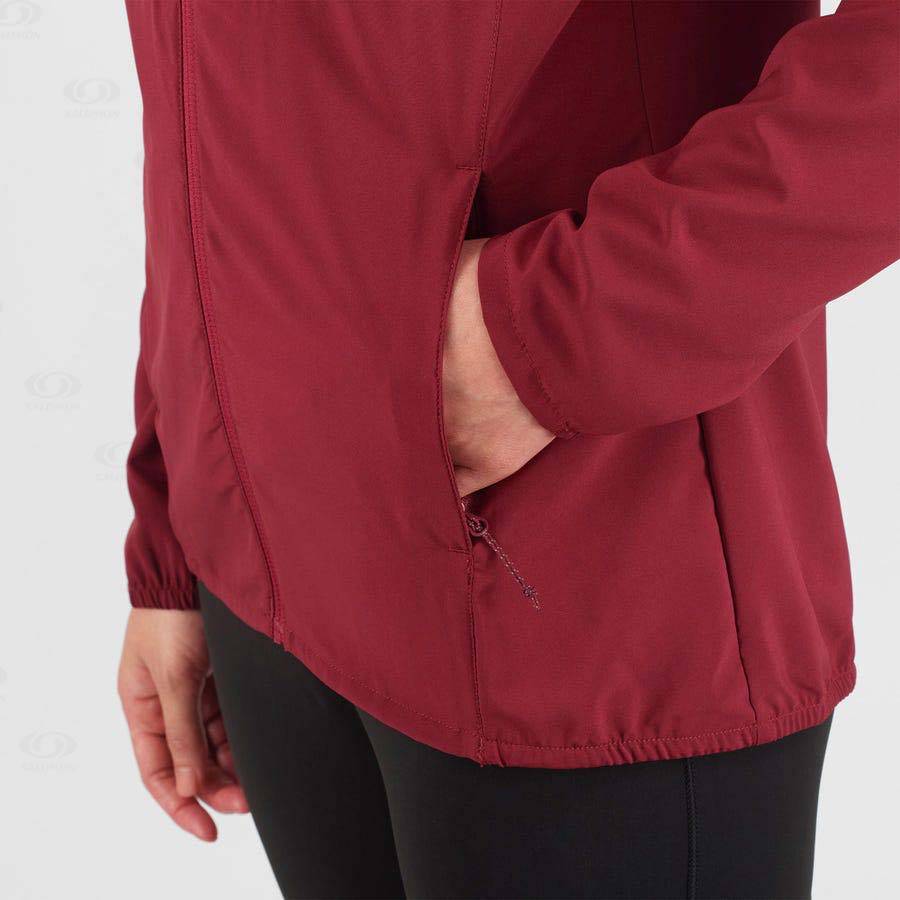 Salomon Jackets AGILE WIND Women's Softshell Jackets Red | AU-O2349