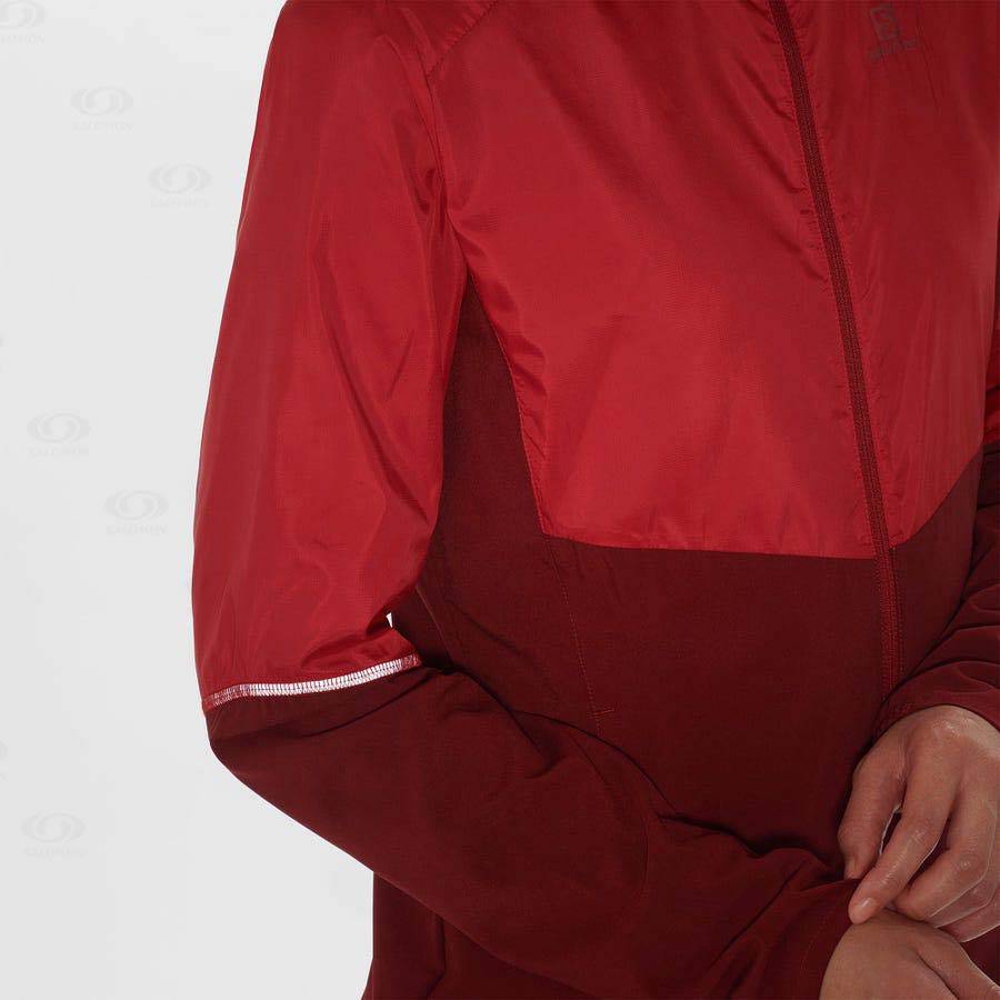 Salomon Jackets AGILE WIND Women's Softshell Jackets Red | AU-O2349