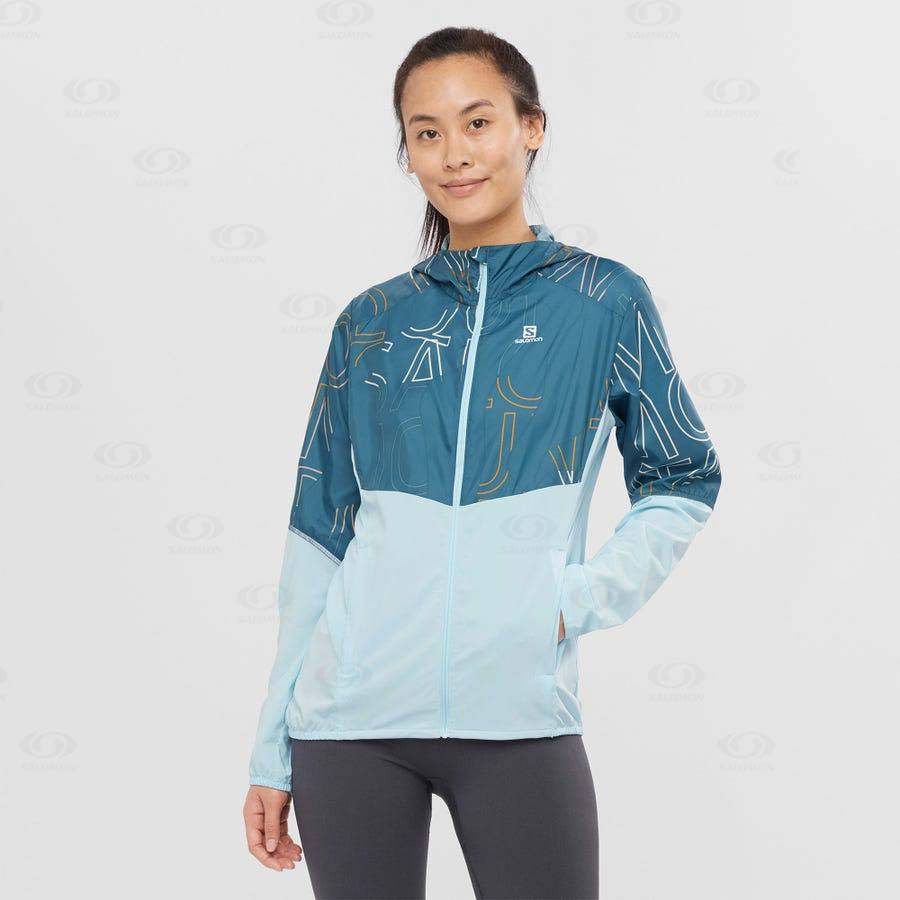 Salomon Jackets AGILE WIND Women's Softshell Jackets Green | AU-W2200