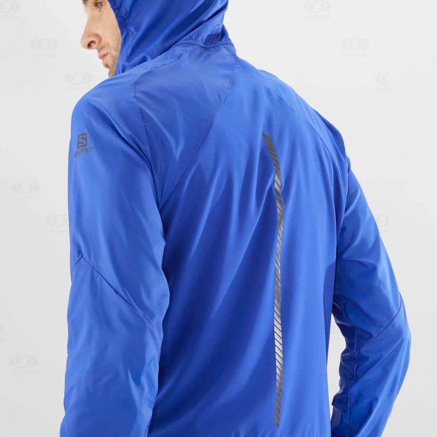 Salomon Jackets BONATTI CROSS WIND Men's Softshell Jackets Blue | AU-N1239