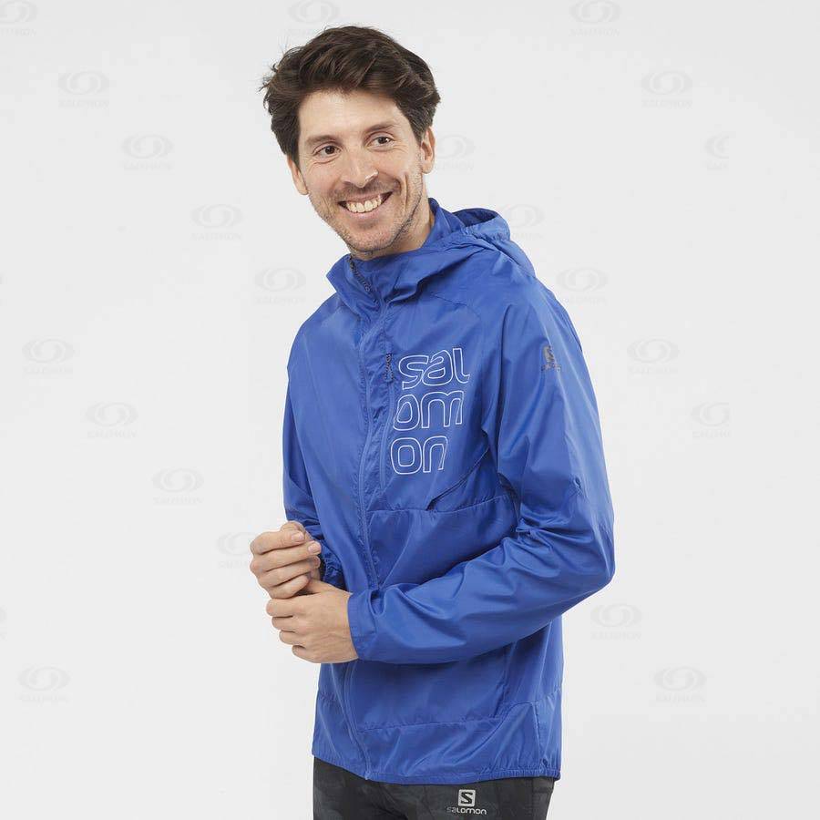 Salomon Jackets BONATTI CROSS WIND Men's Softshell Jackets Blue | AU-N1239