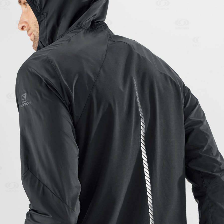 Salomon Jackets BONATTI CROSS WIND Men's Softshell Jackets Black | AU-S1716