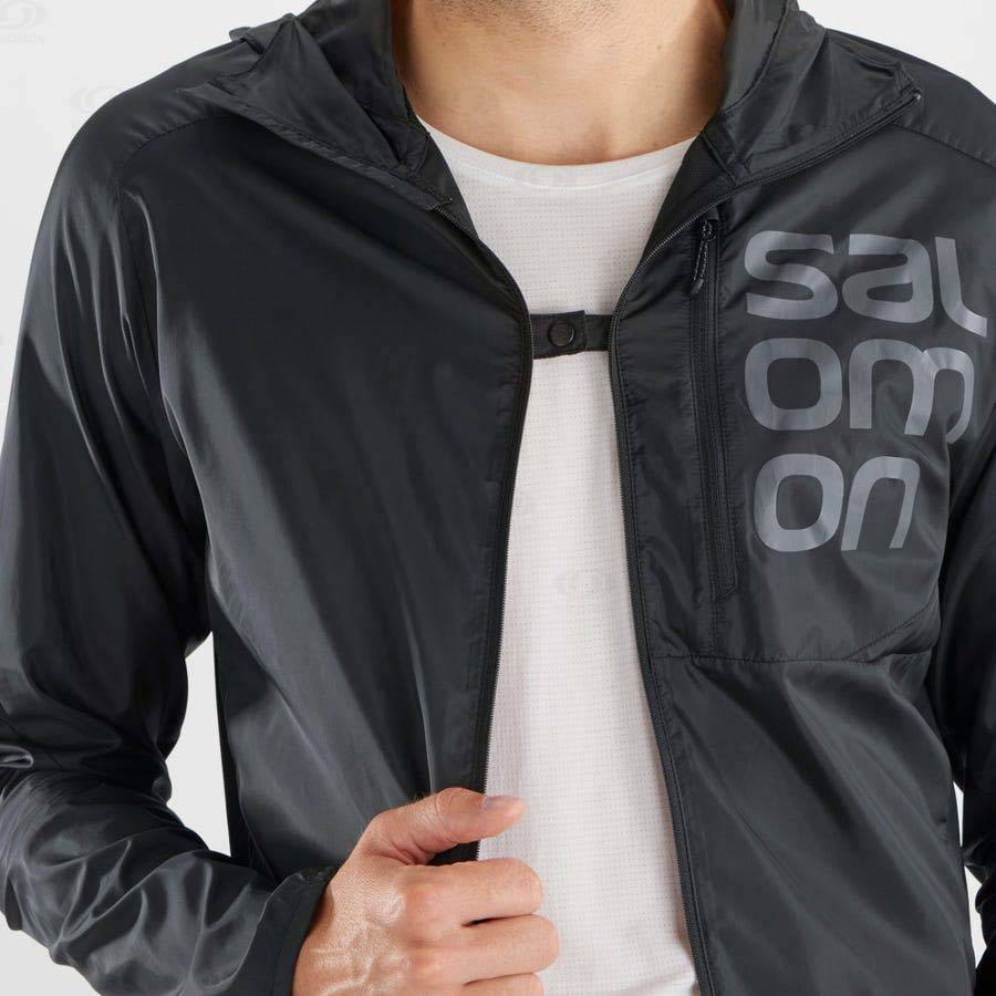 Salomon Jackets BONATTI CROSS WIND Men's Softshell Jackets Black | AU-S1716