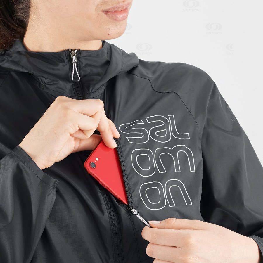 Salomon Jackets BONATTI CROSS WIND Women's Softshell Jackets Black | AU-L1165