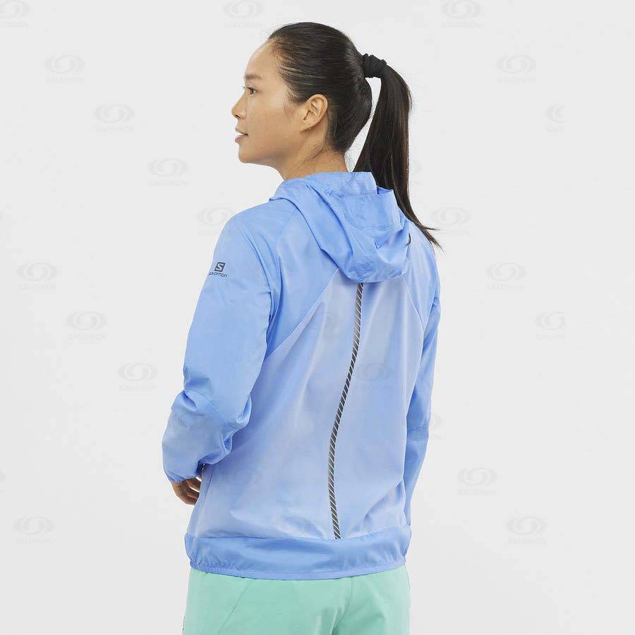 Salomon Jackets BONATTI CROSS WIND Women's Softshell Jackets Blue | AU-O1882