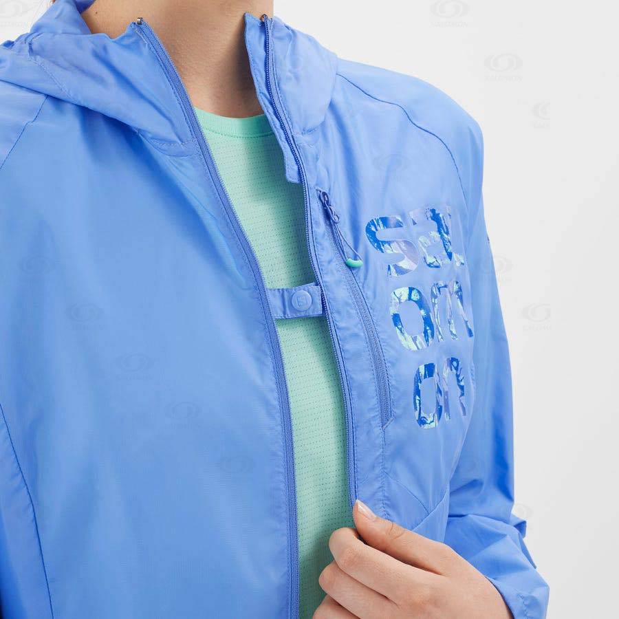 Salomon Jackets BONATTI CROSS WIND Women's Softshell Jackets Blue | AU-O1882