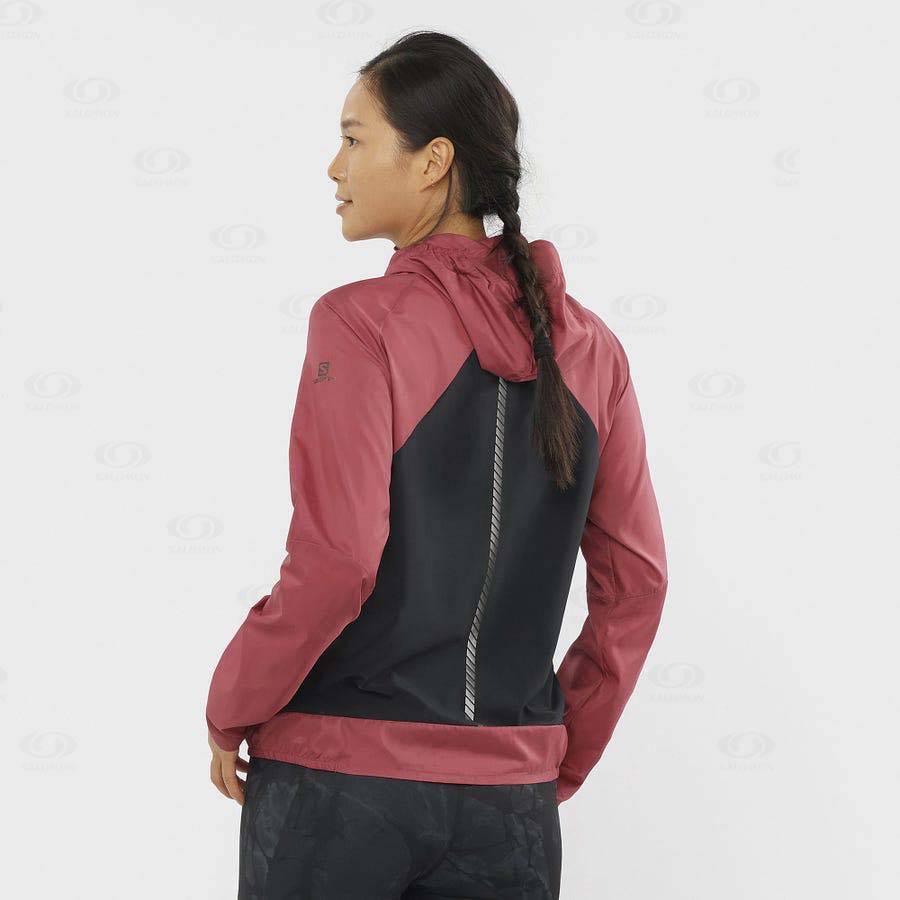 Salomon Jackets BONATTI CROSS WIND Women's Softshell Jackets Red | AU-O2237