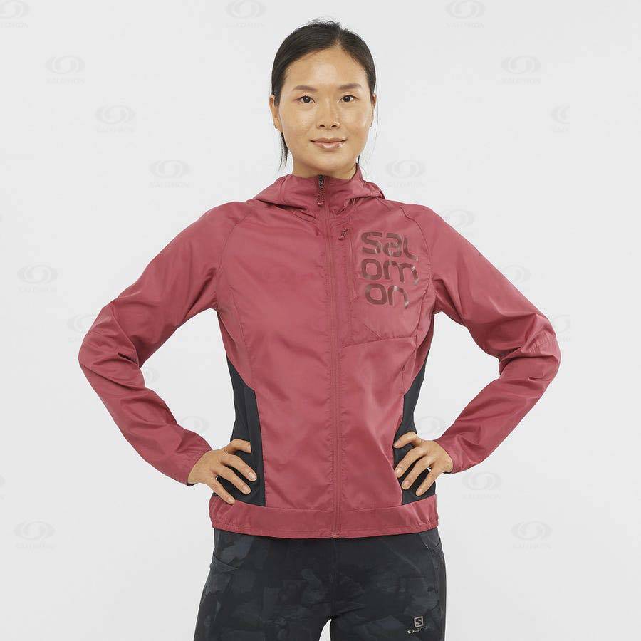 Salomon Jackets BONATTI CROSS WIND Women's Softshell Jackets Red | AU-O2237