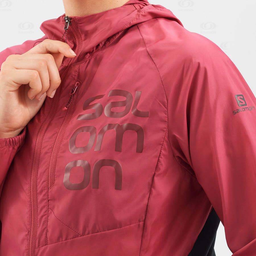 Salomon Jackets BONATTI CROSS WIND Women's Softshell Jackets Red | AU-O2237